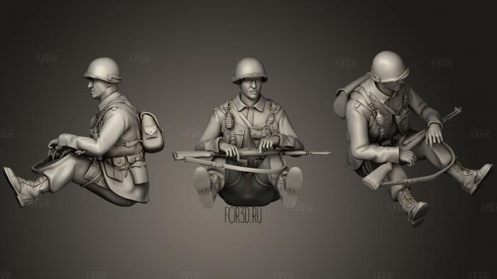 Usa soldiers 03 stl model for CNC